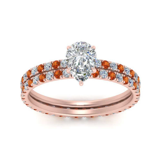 underhalo-eternity-pear-shaped-diamond-wedding-band-set-with-orange-sapphire-in-FD9168PEGSAORANGLE3-NL-RG