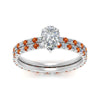 Load image into Gallery viewer, underhalo-eternity-pear-shaped-diamond-wedding-band-set-with-orange-sapphire-in-FD9168PEGSAORANGLE3-NL-WG