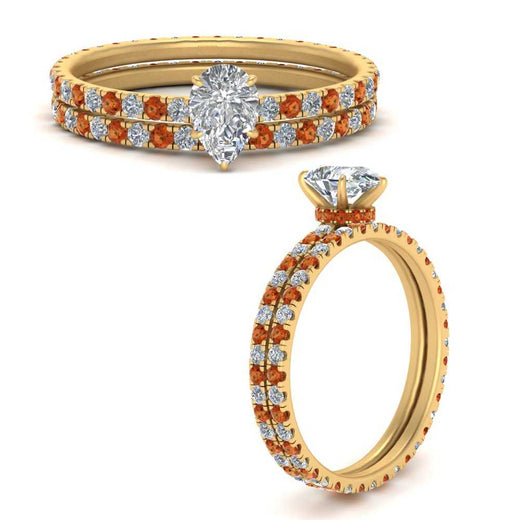 underhalo-eternity-pear-shaped-diamond-wedding-band-set-with-orange-sapphire-in-FD9168PEGSAORANGLE3-NL-YG
