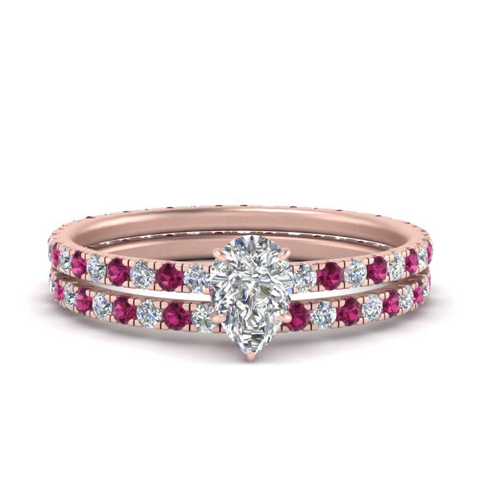 underhalo-eternity-pear-shaped-diamond-wedding-band-set-with-pink-sapphire-in-FD9168PEGSADRPIANGLE3-NL-RG