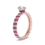 Load image into Gallery viewer, underhalo-eternity-pear-shaped-diamond-wedding-band-set-with-pink-sapphire-in-FD9168PEGSADRPIANGLE3-NL-RG
