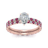Load image into Gallery viewer, underhalo-eternity-pear-shaped-diamond-wedding-band-set-with-pink-sapphire-in-FD9168PEGSADRPIANGLE3-NL-RG