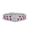 Load image into Gallery viewer, underhalo-eternity-pear-shaped-diamond-wedding-band-set-with-pink-sapphire-in-FD9168PEGSADRPIANGLE3-NL-WG