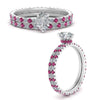 Load image into Gallery viewer, underhalo-eternity-pear-shaped-diamond-wedding-band-set-with-pink-sapphire-in-FD9168PEGSADRPIANGLE3-NL-WG