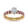 Load image into Gallery viewer, underhalo-eternity-pear-shaped-diamond-wedding-band-set-with-pink-sapphire-in-FD9168PEGSADRPIANGLE3-NL-YG