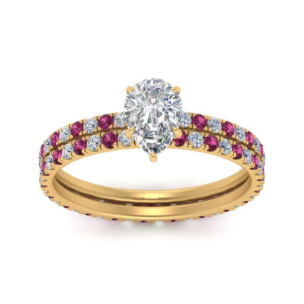 underhalo-eternity-pear-shaped-diamond-wedding-band-set-with-pink-sapphire-in-FD9168PEGSADRPIANGLE3-NL-YG