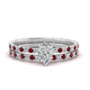 Load image into Gallery viewer, underhalo-eternity-pear-shaped-diamond-wedding-band-set-with-ruby-in-FD9168PEGRUDRANGLE3-NL-WG