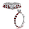Load image into Gallery viewer, underhalo-eternity-pear-shaped-diamond-wedding-band-set-with-ruby-in-FD9168PEGRUDRANGLE3-NL-WG