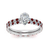 Load image into Gallery viewer, underhalo-eternity-pear-shaped-diamond-wedding-band-set-with-ruby-in-FD9168PEGRUDRANGLE3-NL-WG