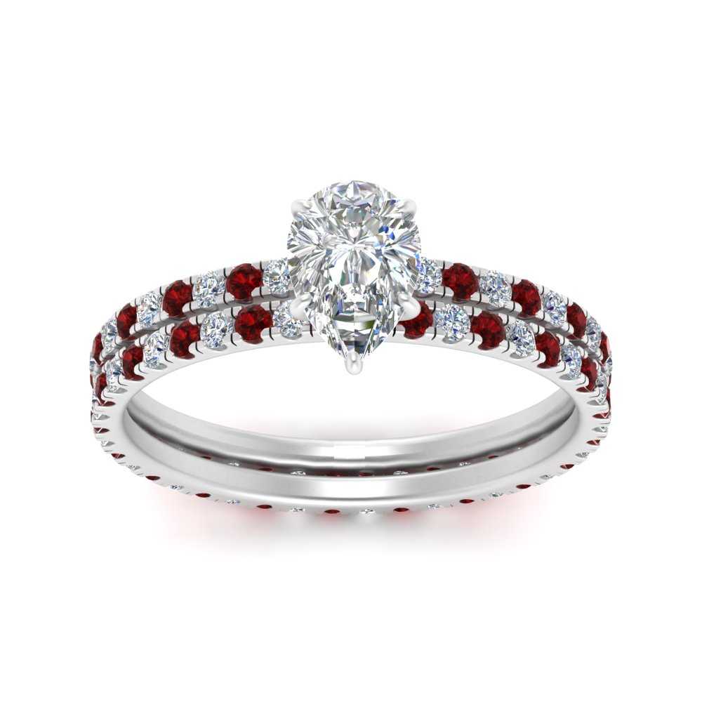 underhalo-eternity-pear-shaped-diamond-wedding-band-set-with-ruby-in-FD9168PEGRUDRANGLE3-NL-WG