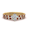 Load image into Gallery viewer, underhalo-eternity-pear-shaped-diamond-wedding-band-set-with-ruby-in-FD9168PEGRUDRANGLE3-NL-YG