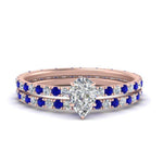 Load image into Gallery viewer, underhalo-eternity-pear-shaped-diamond-wedding-band-set-with-sapphire-in-FD9168PEGSABLANGLE3-NL-RG
