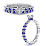 Load image into Gallery viewer, underhalo-eternity-pear-shaped-diamond-wedding-band-set-with-sapphire-in-FD9168PEGSABLANGLE3-NL-WG
