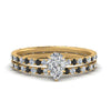Load image into Gallery viewer, underhalo-eternity-pear-shaped-wedding-band-set-with-black-diamond-in-FD9168PEGBLACKANGLE3-NL-YG