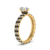 Load image into Gallery viewer, underhalo-eternity-pear-shaped-wedding-band-set-with-black-diamond-in-FD9168PEGBLACKANGLE3-NL-YG
