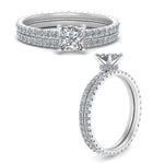 Load image into Gallery viewer, underhalo-eternity-princess-cut-diamond-wedding-band-set-in-FD9168PRANGLE3-NL-WG

