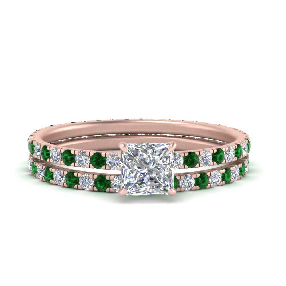 underhalo-eternity-princess-cut-diamond-wedding-band-set-with-emerald-in-FD9168PRGEMGRANGLE3-NL-RG