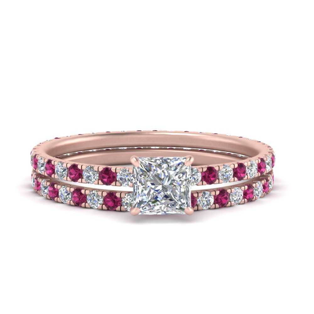 underhalo-eternity-princess-cut-diamond-wedding-band-set-with-pink-sapphire-in-FD9168PRGSADRPIANGLE3-NL-RG