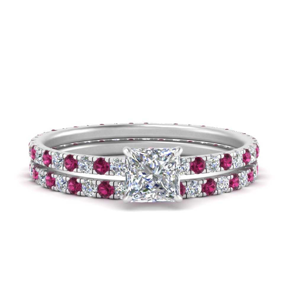 underhalo-eternity-princess-cut-diamond-wedding-band-set-with-pink-sapphire-in-FD9168PRGSADRPIANGLE3-NL-WG