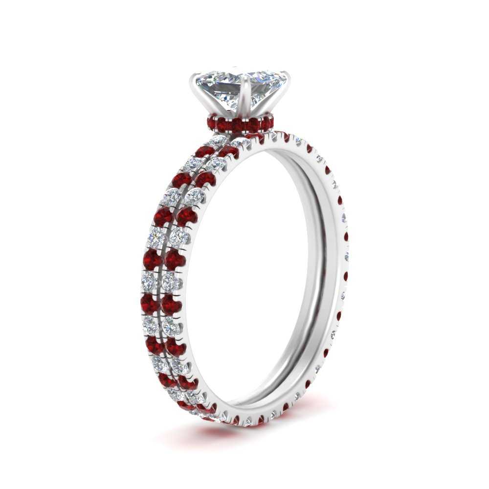 underhalo-eternity-princess-cut-diamond-wedding-band-set-with-ruby-in-FD9168PRGRUDRANGLE3-NL-WG