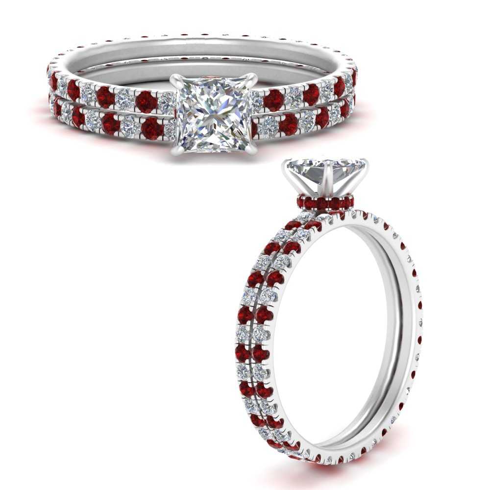 underhalo-eternity-princess-cut-diamond-wedding-band-set-with-ruby-in-FD9168PRGRUDRANGLE3-NL-WG