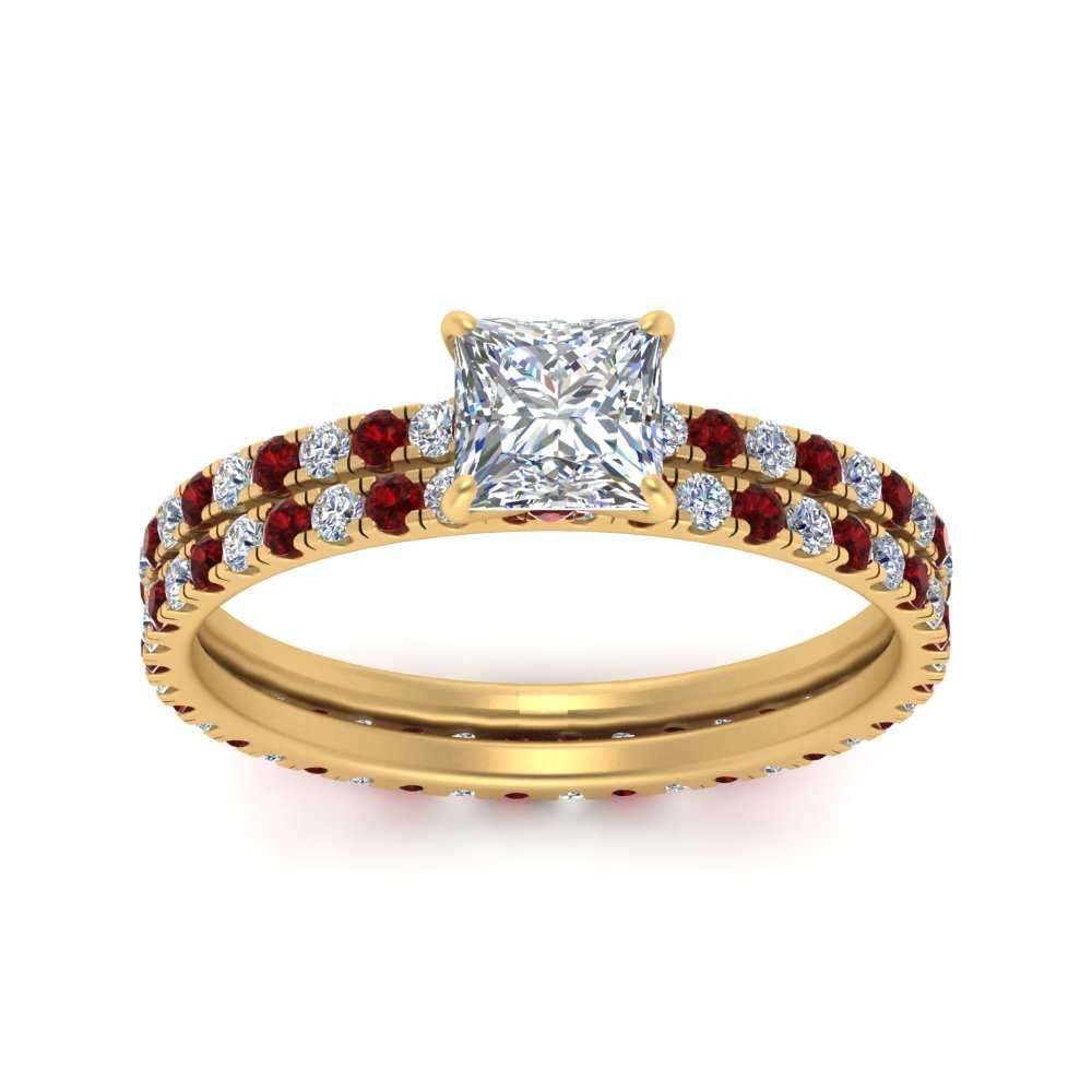 underhalo-eternity-princess-cut-diamond-wedding-band-set-with-ruby-in-FD9168PRGRUDRANGLE3-NL-YG