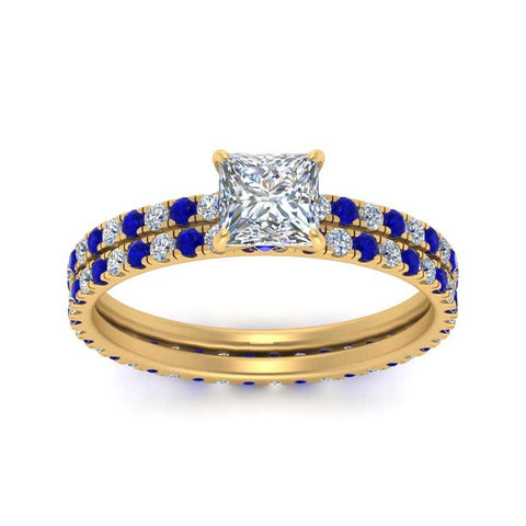 underhalo-eternity-princess-cut-diamond-wedding-band-set-with-sapphire-in-FD9168PRGSABLANGLE3-NL-YG