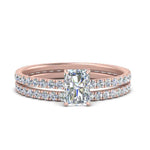 Load image into Gallery viewer, underhalo-eternity-radiant-cut-diamond-wedding-band-set-in-FD9168RAANGLE3-NL-RG
