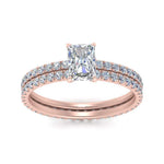 Load image into Gallery viewer, underhalo-eternity-radiant-cut-diamond-wedding-band-set-in-FD9168RAANGLE3-NL-RG
