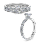 Load image into Gallery viewer, underhalo-eternity-radiant-cut-diamond-wedding-band-set-in-FD9168RAANGLE3-NL-WG
