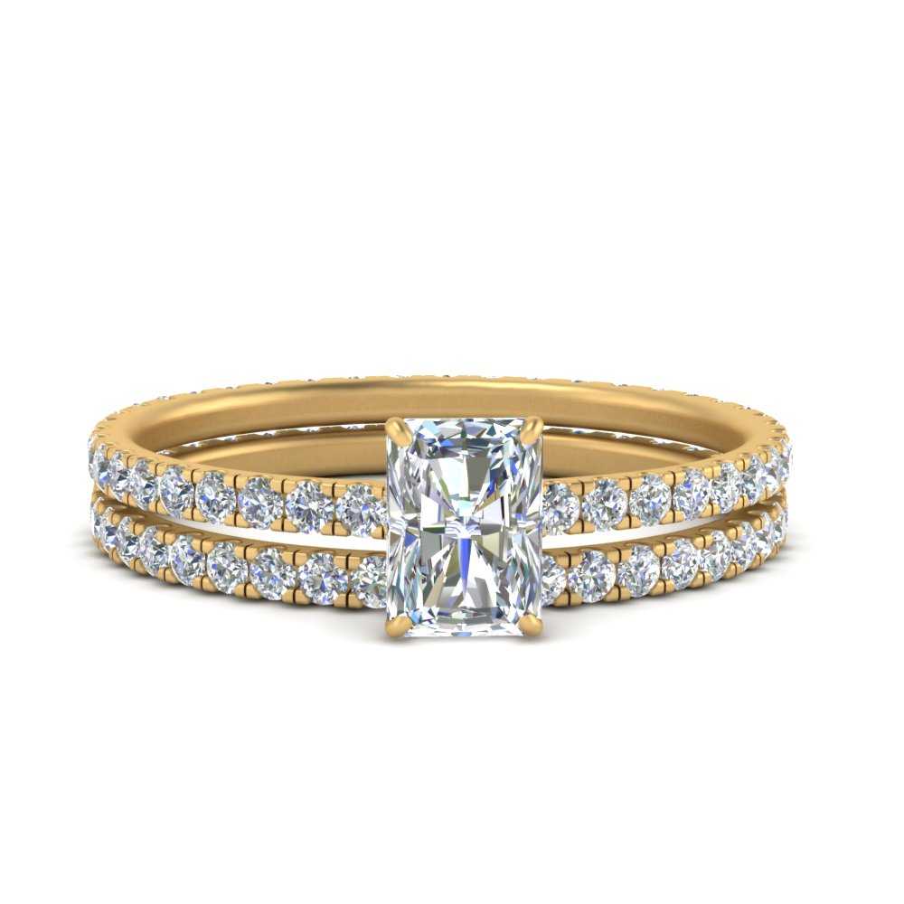 underhalo-eternity-radiant-cut-diamond-wedding-band-set-in-FD9168RAANGLE3-NL-YG
