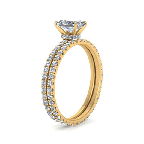 underhalo-eternity-radiant-cut-diamond-wedding-band-set-in-FD9168RAANGLE3-NL-YG