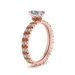 Load image into Gallery viewer, underhalo-eternity-radiant-cut-diamond-wedding-band-set-with-orange-sapphire-in-FD9168RAGSAORANGLE3-NL-RG
