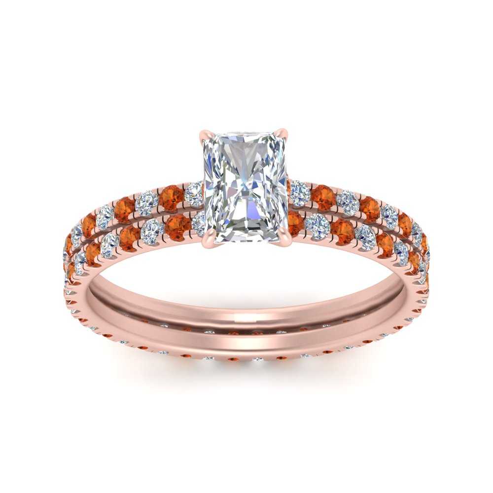 underhalo-eternity-radiant-cut-diamond-wedding-band-set-with-orange-sapphire-in-FD9168RAGSAORANGLE3-NL-RG