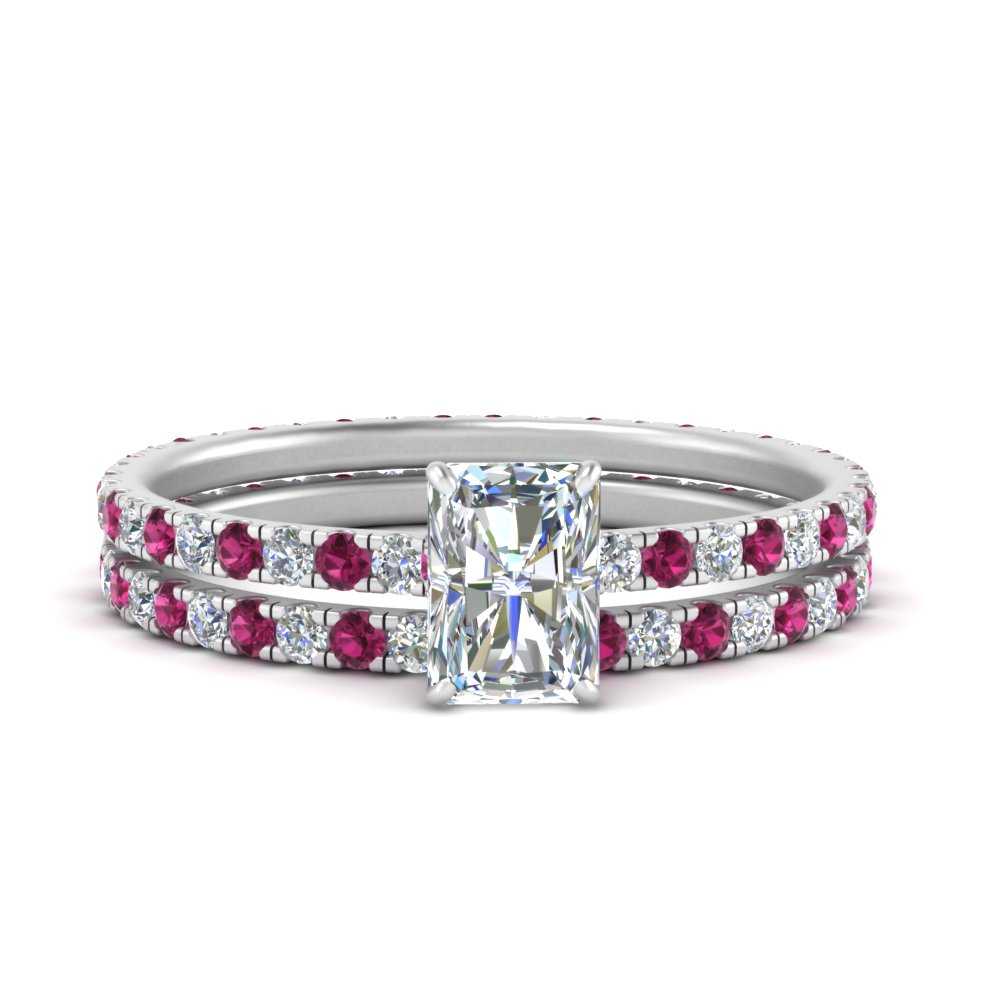underhalo-eternity-radiant-cut-diamond-wedding-band-set-with-pink-sapphire-in-FD9168RAGSADRPIANGLE3-NL-WG