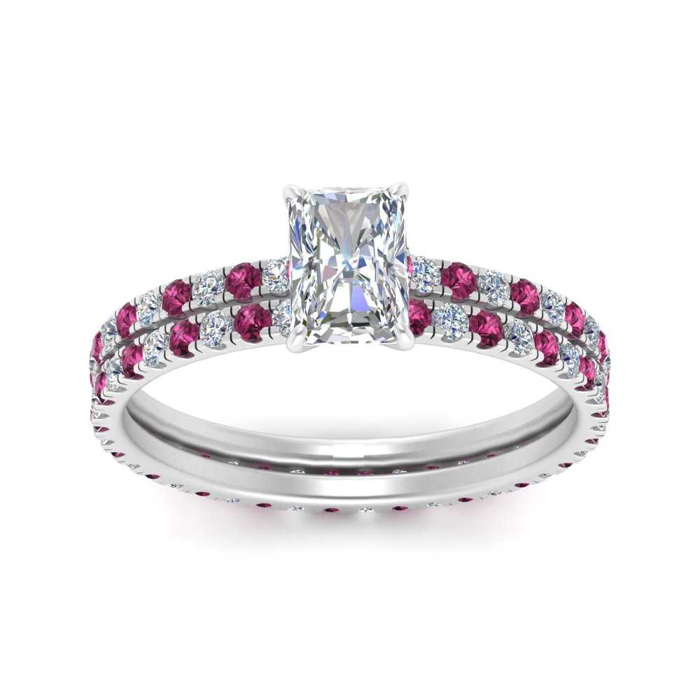 underhalo-eternity-radiant-cut-diamond-wedding-band-set-with-pink-sapphire-in-FD9168RAGSADRPIANGLE3-NL-WG