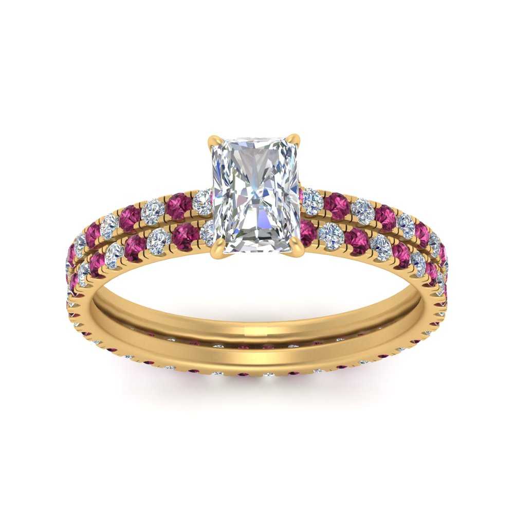 underhalo-eternity-radiant-cut-diamond-wedding-band-set-with-pink-sapphire-in-FD9168RAGSADRPIANGLE3-NL-YG