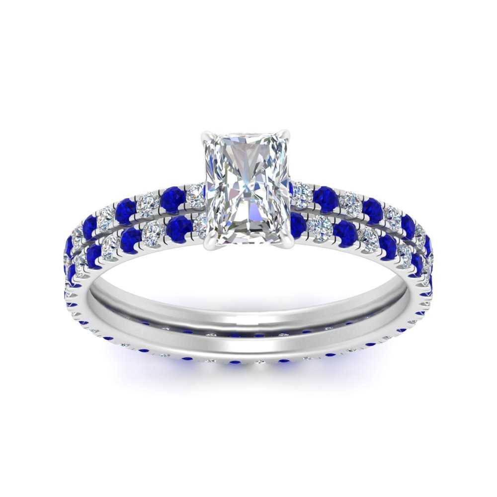 underhalo-eternity-radiant-cut-diamond-wedding-band-set-with-sapphire-in-FD9168RAGSABLANGLE3-NL-WG