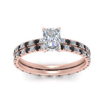 Load image into Gallery viewer, underhalo-eternity-radiant-cut-wedding-band-set-with-black-diamond-in-FD9168RAGBLACKANGLE3-NL-RG
