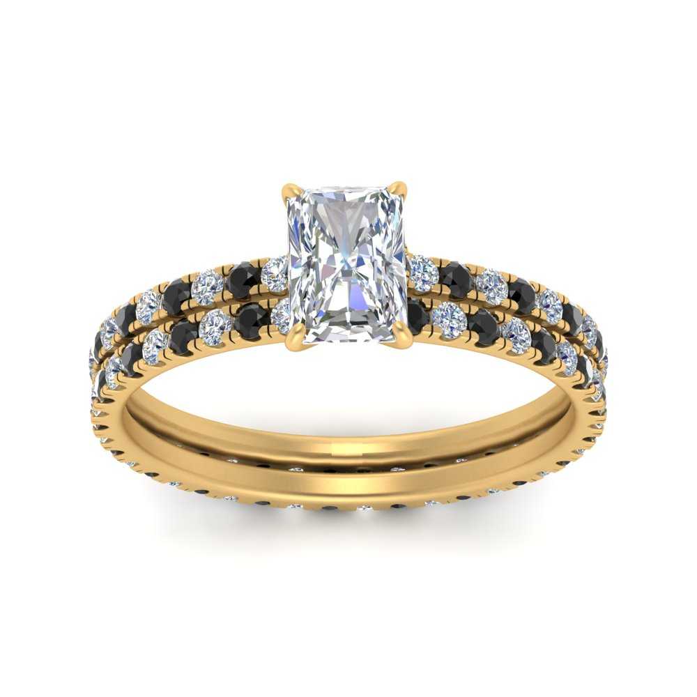 underhalo-eternity-radiant-cut-wedding-band-set-with-black-diamond-in-FD9168RAGBLACKANGLE3-NL-YG