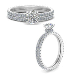 Load image into Gallery viewer, underhalo-eternity-round-cut-diamond-wedding-band-set-in-FD9168ROANGLE3-NL-WG
