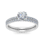 Load image into Gallery viewer, underhalo-eternity-round-cut-diamond-wedding-band-set-in-FD9168ROANGLE3-NL-WG
