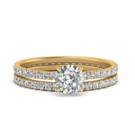 Load image into Gallery viewer, underhalo-eternity-round-cut-diamond-wedding-band-set-in-FD9168ROANGLE3-NL-YG

