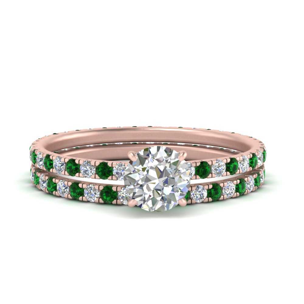 underhalo-eternity-round-cut-diamond-wedding-band-set-with-emerald-in-FD9168ROGEMGRANGLE3-NL-RG