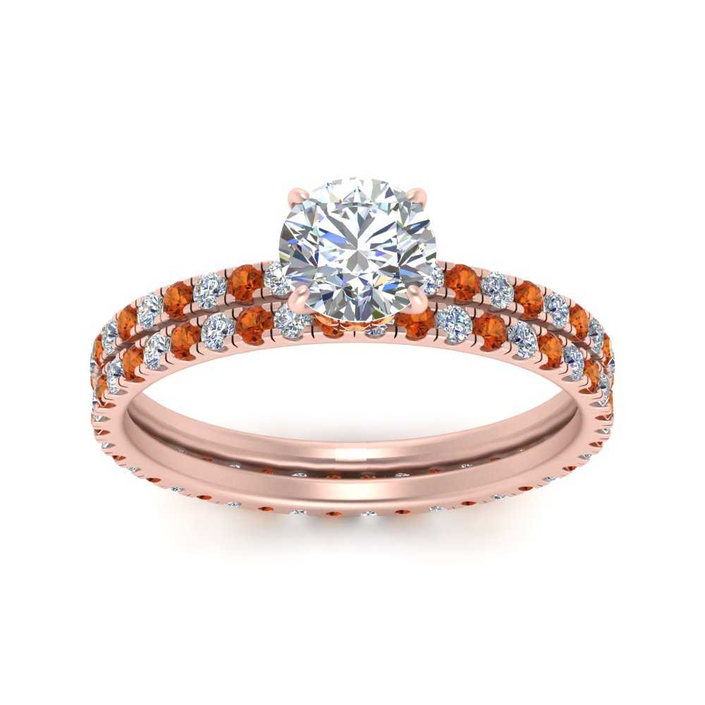 underhalo-eternity-round-cut-diamond-wedding-band-set-with-orange-sapphire-in-FD9168ROGSAORANGLE3-NL-RG