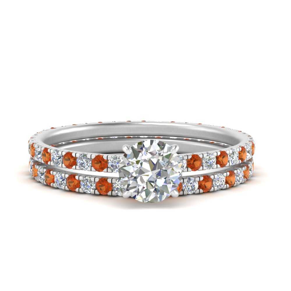 underhalo-eternity-round-cut-diamond-wedding-band-set-with-orange-sapphire-in-FD9168ROGSAORANGLE3-NL-WG