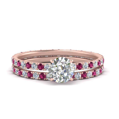 underhalo-eternity-round-cut-diamond-wedding-band-set-with-pink-sapphire-in-FD9168ROGSADRPIANGLE3-NL-RG