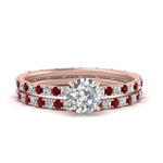 Load image into Gallery viewer, underhalo-eternity-round-cut-diamond-wedding-band-set-with-ruby-in-FD9168ROGRUDRANGLE3-NL-RG
