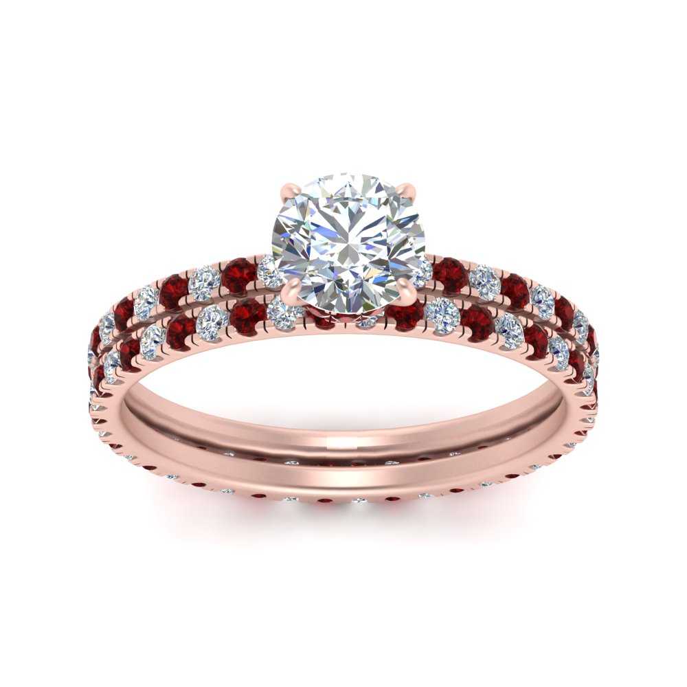 underhalo-eternity-round-cut-diamond-wedding-band-set-with-ruby-in-FD9168ROGRUDRANGLE3-NL-RG