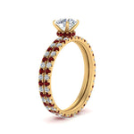 Load image into Gallery viewer, underhalo-eternity-round-cut-diamond-wedding-band-set-with-ruby-in-FD9168ROGRUDRANGLE3-NL-YG
